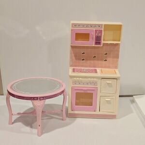Vintage Barbie Sweet Roses Cooking Center and Mirrored Flip Set